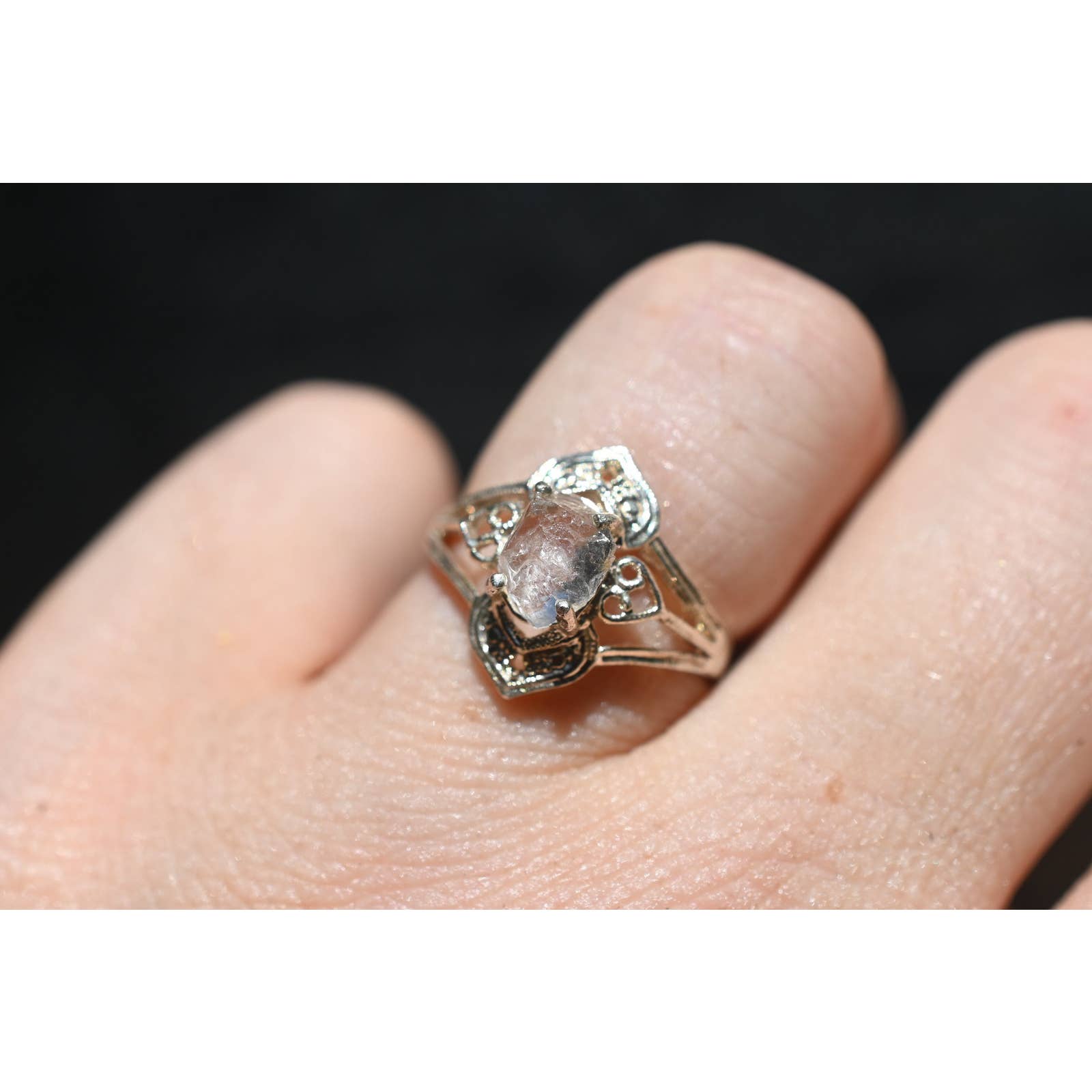 Art Deco Ring Raw Diamond Ring Rough Diamond Ring Promise Anniversary Gi